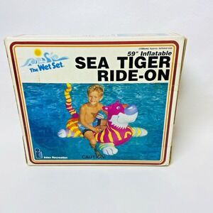 Vintage Intex The Wet Set Sea Tiger Ride-On Inflatable Pool Float Toy New Sealed